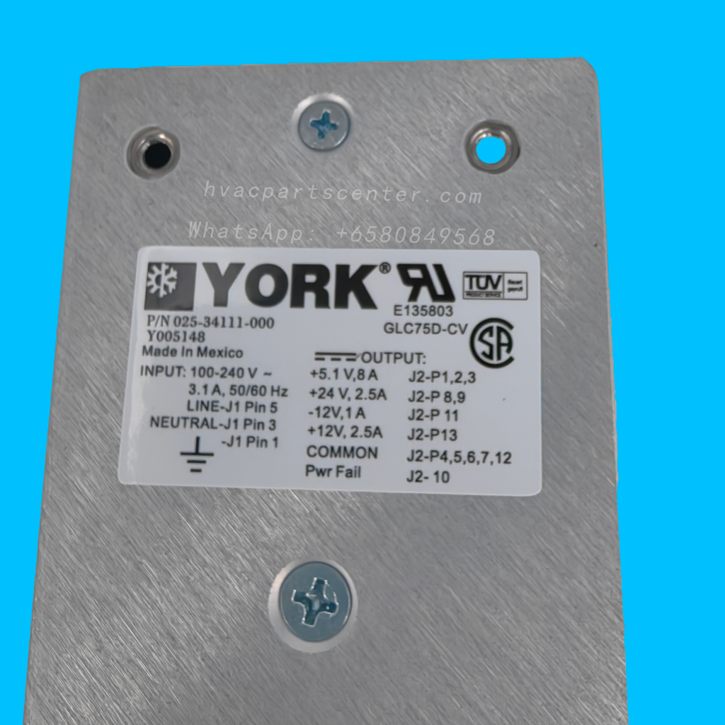 025-34111-000 YORK Chiller Power Supply Y005148, 100-240V HVAC Refrigeration System Power Supply