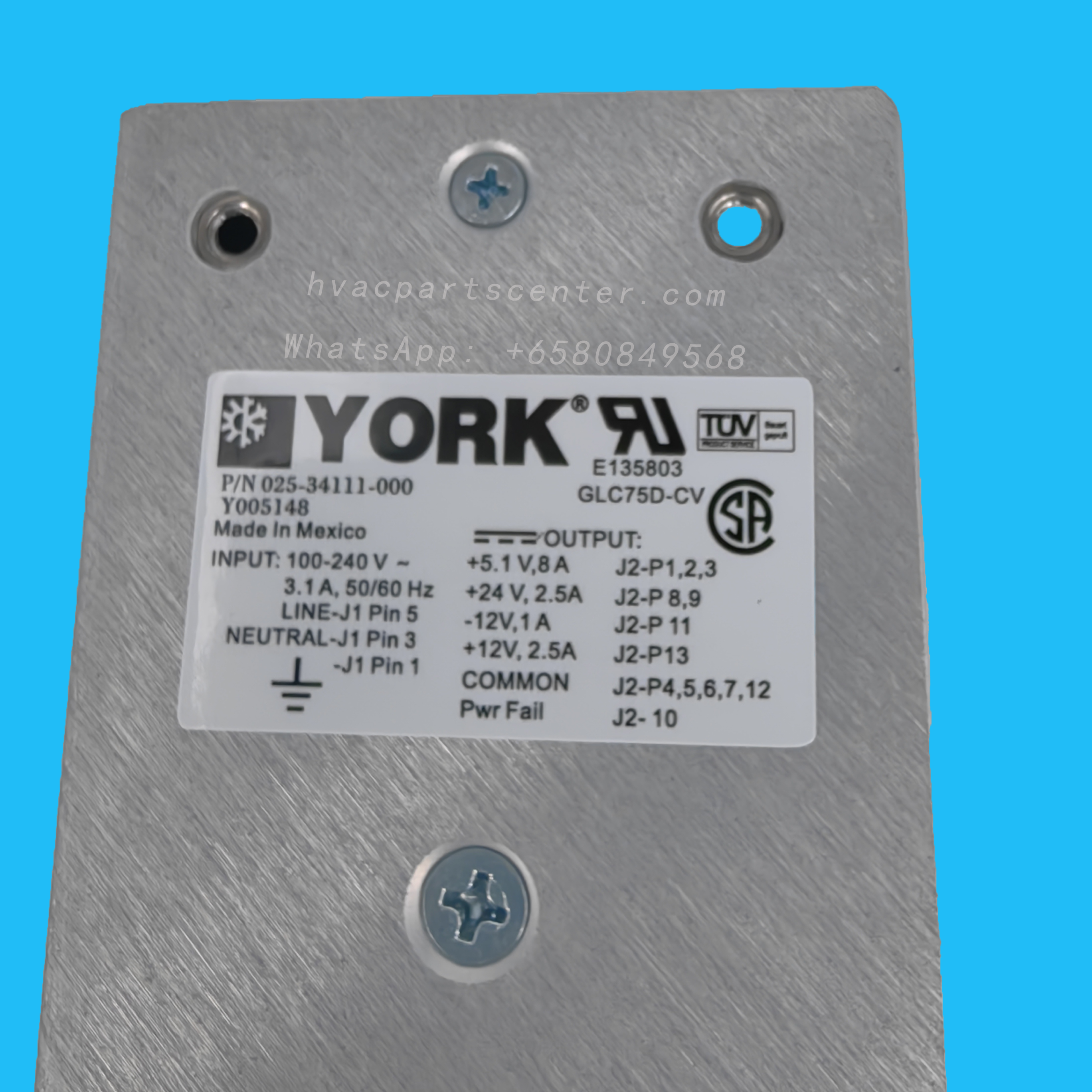 025-34111-000 YORK Chiller Power Supply Y005148, 100-240V HVAC Refrigeration System Power Supply